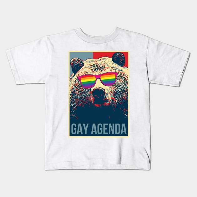 Gay Agenda Bear Kids T-Shirt by dan89